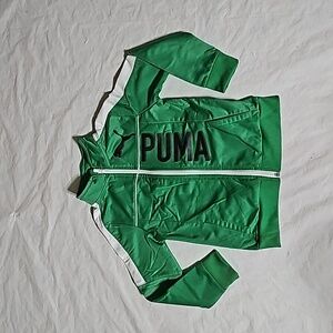 Puma Boys 4T Green Full Zipper Long Sleeve Track Jacket with 2 Pockets Used